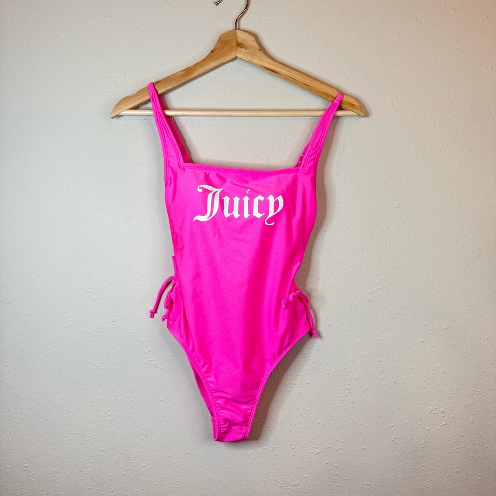 Juicy Couture One Piece Barbie Vibrant Pink Swimsuit Size Small NWT